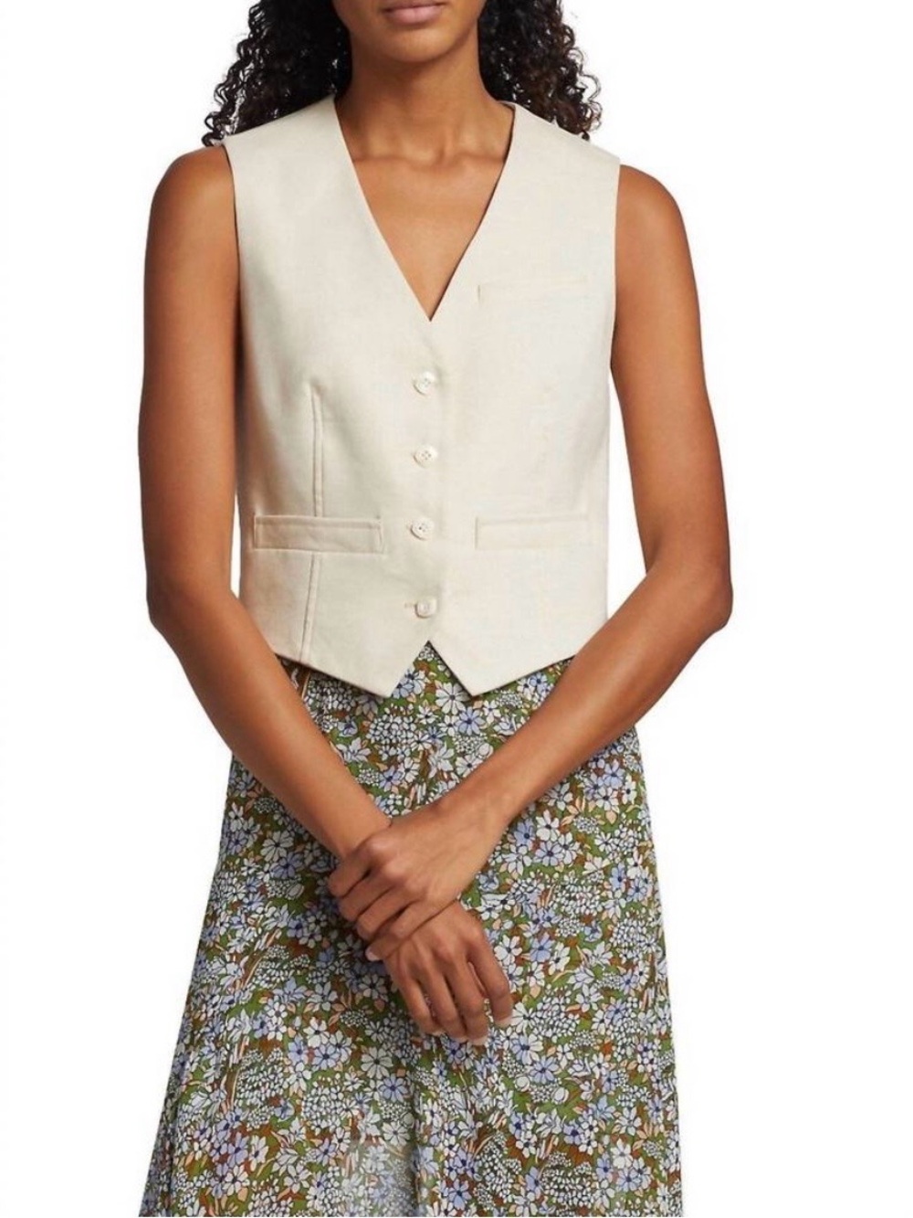 Veronica Beard - Bennett Linen Vest - Size 12